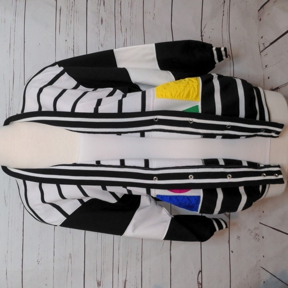 Women's C.A. Sport Totally 80's Colorblock and Shapes Cardigan Sweater M… - Picture 13 of 16